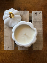 Load image into Gallery viewer, White ceramic pumpkin